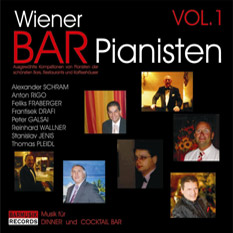Wiener Barpianisten: Vol. 1 - Tracks: 01 Vienna Dance With Me / 02 Russian Beauty In Paris / 03 Samanta / 04 Bossa Nova Baby / 05 Elina / 06 Piano Soul (Klavierseele) / 07 Jeepers Creepers / 08 Melange / 09 Swing Me Up / 10 Enchantment / 11 Feiertag Im Prater / 12 Juni Abend / 13 Desire / 14 Caribic / 15 Magic Waves / 16 K&uuml;ss Mich / 17 In Sch&ouml;nbrunn / 18 Stella Maria / 19 Impression Of Hungaria / 20 Morgenstimmen